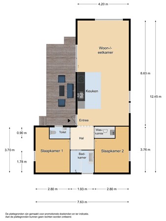 Floorplan - Kievit 12B549, 5111 HD Baarle-Nassau